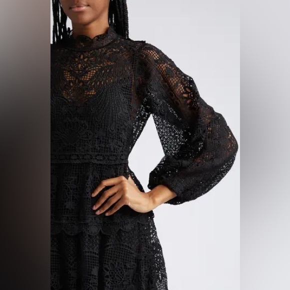 FARM RIO Long Sleeve Guipure Lace Maxi Dress - Picture 4 of 13